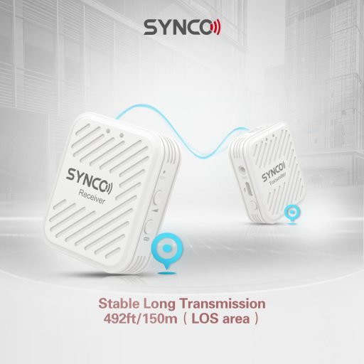 Synco WAir-G1(A1) ultrakompakt vezetéknélküli csiptetős mikrofon rendszer, fehér