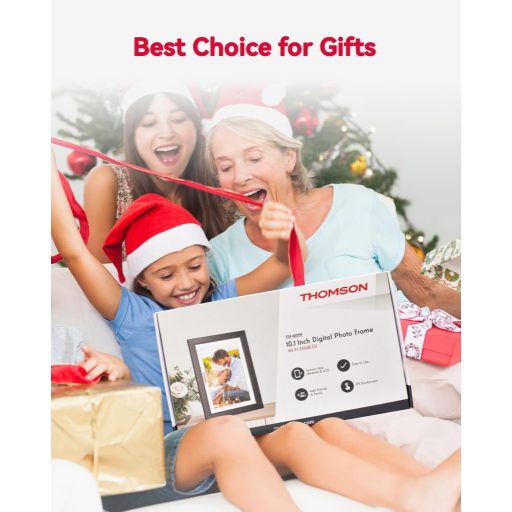 Thomson 1001W digitális képkeret 10" 1280x800, WiFi képátvitel mobilappról, érintőkijelző, fekete