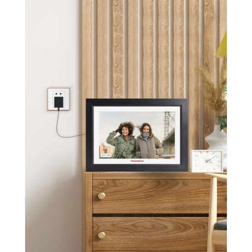 Thomson 1001W digitális képkeret 10" 1280x800, WiFi képátvitel mobilappról, érintőkijelző, fekete