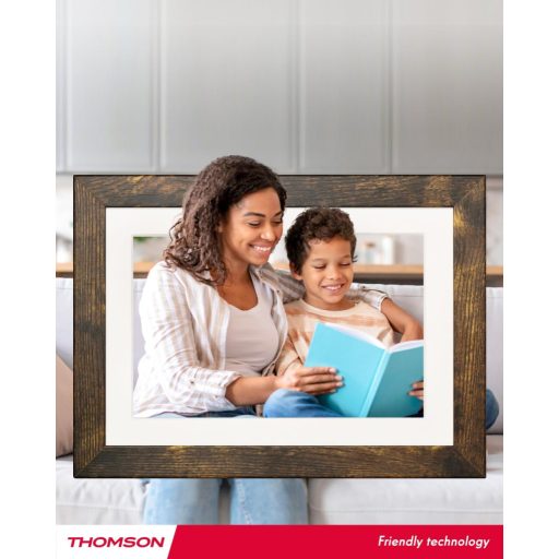 Thomson 8001W digitális képkeret 8" 1280x800, WiFi képátvitel mobilappról, érintőkijelző, barna
