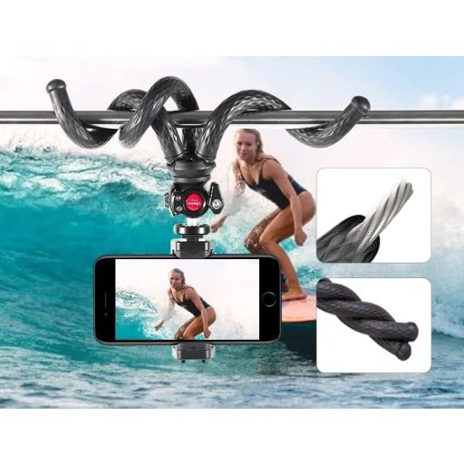 Ulanzi FT-01 flexibilis, hajlítható lábú állvány, mobil telefon adapterrel