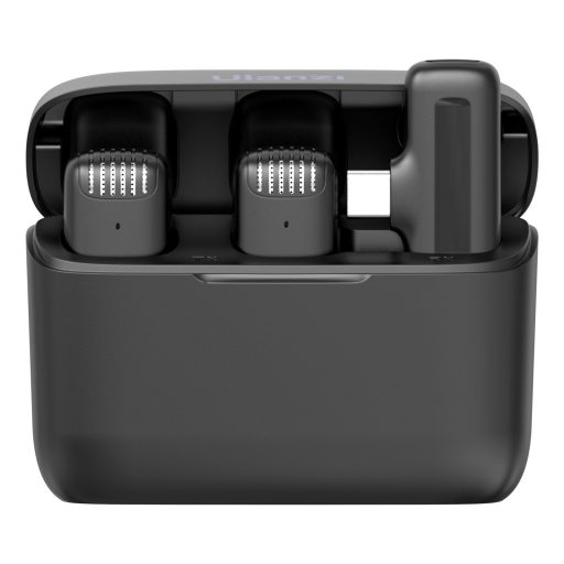 Ulanzi J12 vezeték nélküli Lavalier mikrofon, 2 mikrofon és 1 vevő, usb-c csatlakozás, fekete
