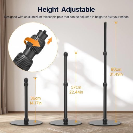 Ulanzi Vijim LS9 asztali állvány, lapos talppal, gömbfejjel, 24-88cm magasság