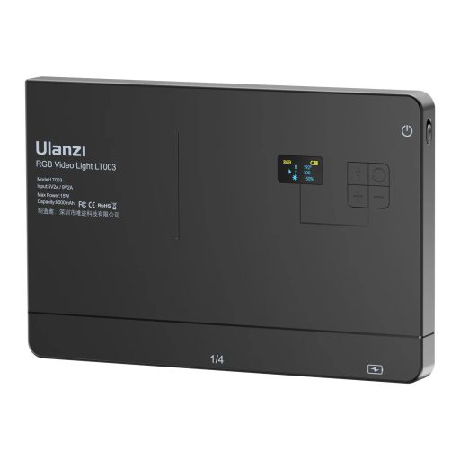 Ulanzi LT003 RGB LED lámpa, 10" átmérő, 2500-9000K, 15W, 20 effekt, 8000mAh