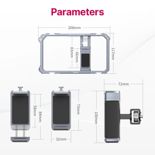 Ulanzi unverzális telefonkeret rendszer, rig, cage , 2db fogantyú, 6db vakupapucs