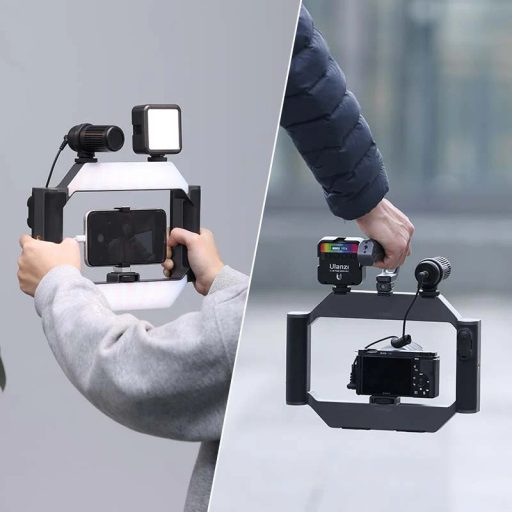 Ulanzi U-rig, LED keret, telefon tartóval, 3 vakupapucs, bluetooth kioldó, 2500k-9000K, 5000mAh