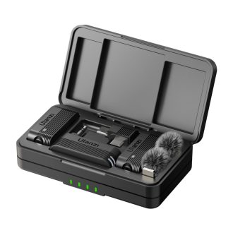  Ulanzi A100 vezeték nélküli lavalier mikrofon, 2 mikrofon és 1 vevő, usb-c, 3,5 jack, fekete