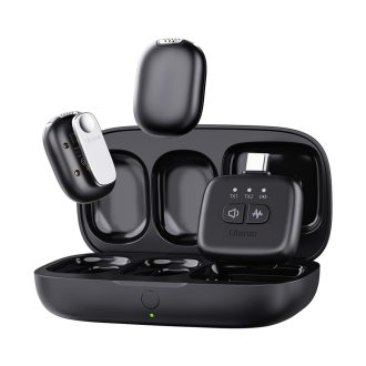   Ulanzi A30 vezeték nélküli Mini lavalier mikrofon, 2 mikrofon és 1 vevő, usb-c, lighting, fekete