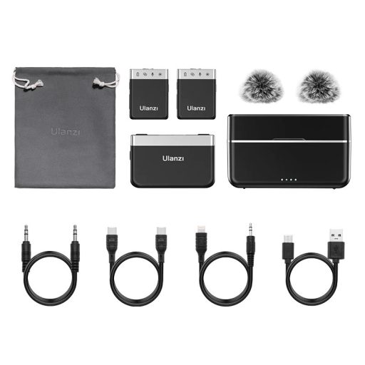 Ulanzi AM18 U-mic 2.4GHz vezeték nélküli duális mikrofon szett, usb-a, usb-c, lightning csatlakozás