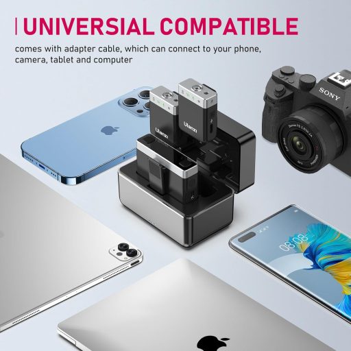 Ulanzi AM18 U-mic 2.4GHz vezeték nélküli duális mikrofon szett, usb-a, usb-c, lightning csatlakozás