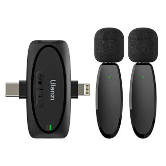   Ulanzi A020GBB1 V6 3-in-1, 2db vezeték nélküli lavalier mikrofon, lighting, usb-c, 3.5mm jack