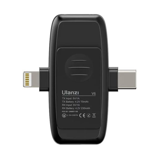 Ulanzi A020GBB1 V6 3-in-1, 2db vezeték nélküli lavalier mikrofon, lighting, usb-c, 3.5mm jack
