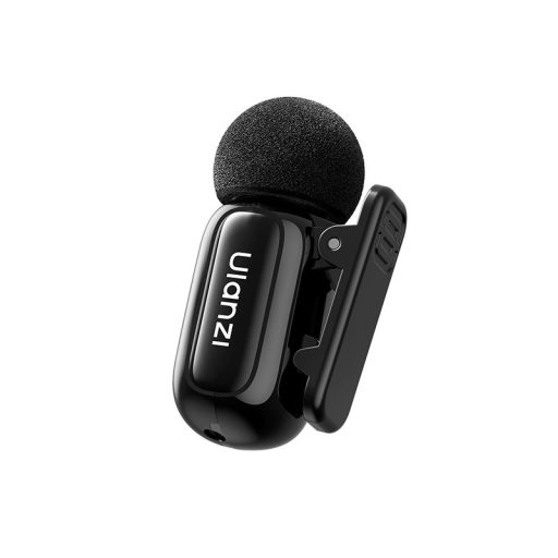 Ulanzi A200 mini csiptetős vezeték nélküli mikrofon, 2db mikrofon, zajszűrés, USB-C, fekete
