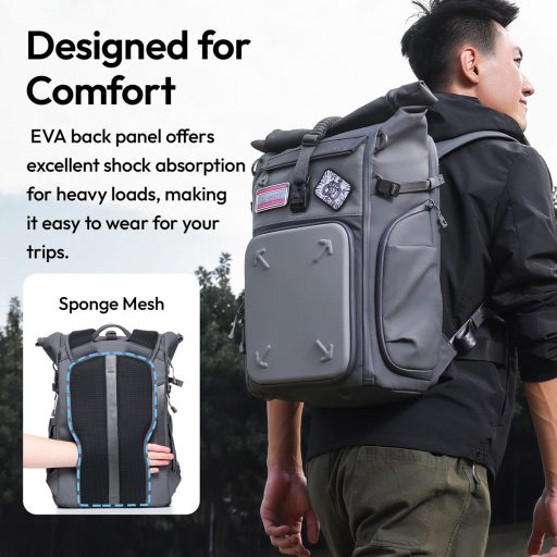 Ulanzi BP04 hardshell fotós hátizsák, 25-27L, U Tag - Apple Find My nyomkövető, szürke