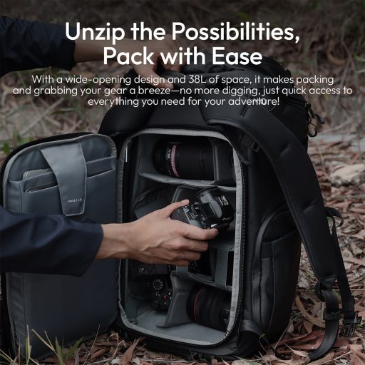 Ulanzi AB01 fotós hátizsák, 38L, U Tag - Apple Find My nyomkövető, fekete