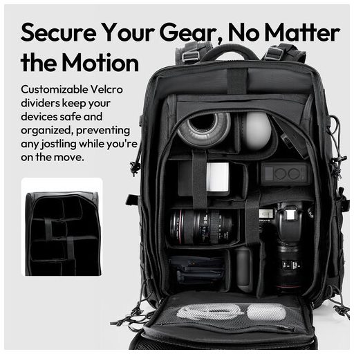 Ulanzi BC007 Tactical fotós hátizsák, 28L, fekete