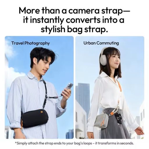 Ulanzi YF01 Y-Flex Strap, nyakpánt, csuklópánt, beépített USB-C kábel, narancs