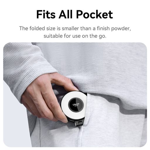 Ulanzi LM19 Magsafe mágneses csatlakozású kör LED lámpa, összecsukható, 400mAh, fekete