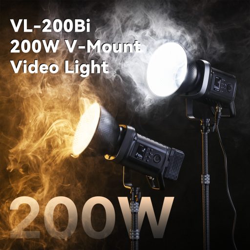 Ulanzi 200W bi-color COB led lámpa, 2700K-6500K, 95CRI, 6 effekt, V-Mount, APP vezérlés, Bowens