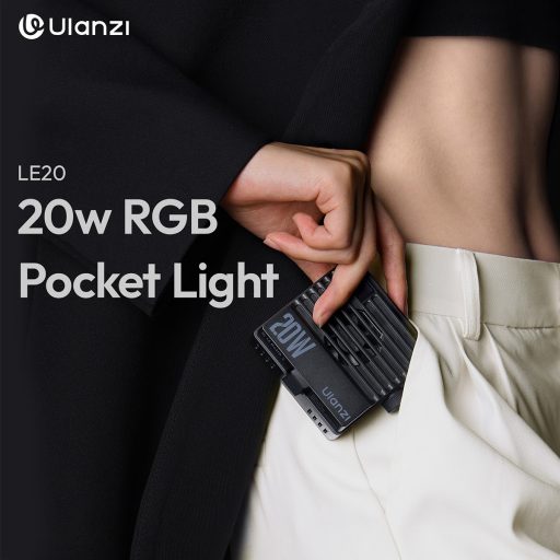 Ulanzi LE20 20W RGB fotó videó LED lámpa, 3200lux, CRI95, ventillátoros hűtés