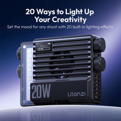 Ulanzi LE20 20W RGB fotó videó LED lámpa, 3200lux, CRI95, ventillátoros hűtés