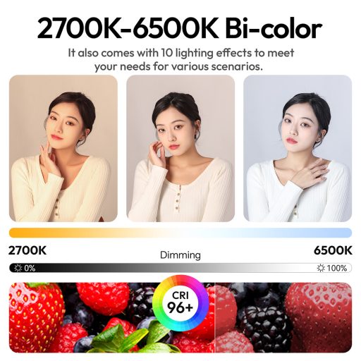 Ulanzi AL120, 120W, önfelfújó Led, 2700-6500K, 10 effekt, 100x27cm, távirányító, APP