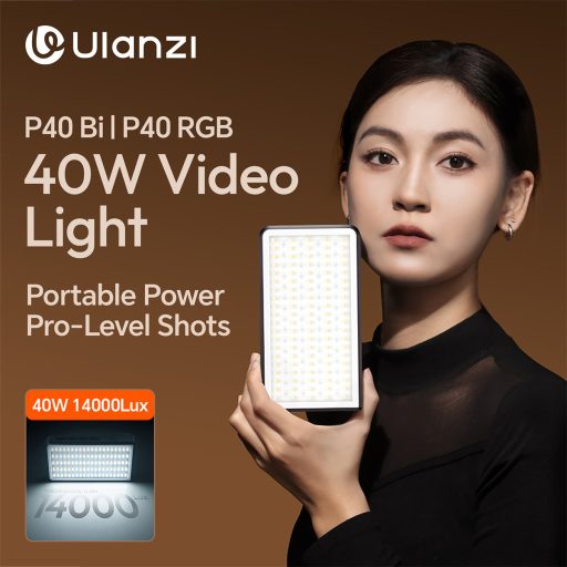 Ulanzi 40W rgb led lámpa, 14000lux, 37Wh, 2700K-6500K, 95CRI, 20 effekt, hűtőventillátor