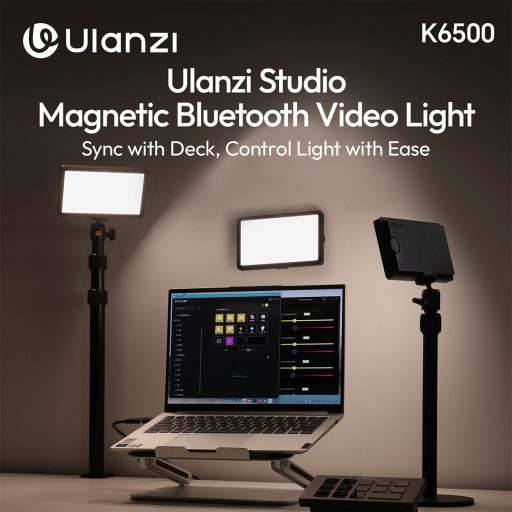 Ulanzi K6500 Led lámpa, 10W, 8000mAh, 2900K-6500K, Bluetooth-vezérlés, mágneses
