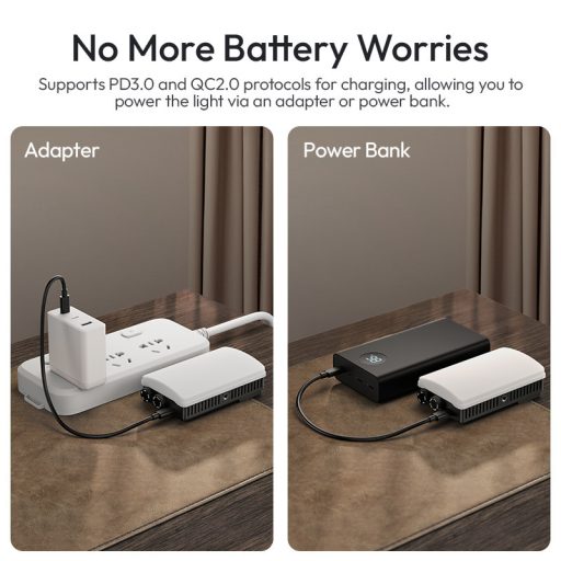 Ulanzi PL25 LED lámpa, 25W, 2700-6500K, 2000mAh, hűtő ventilátor