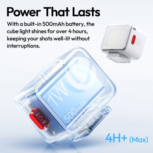Ulanzi DG01 szuper mini LED lámpa, 5600K, 500mAh, diffúzor, USB-C, fehér