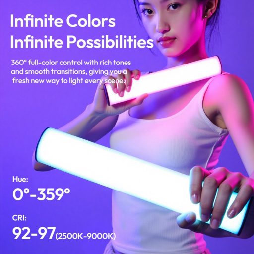 Ulanzi B15RGB 15W, fénycső, cseppálló, 1800-9000K, 3000mAh, mágneses