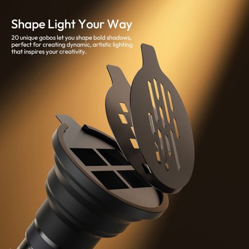 Ulanzi LM01 LED lámpa, WRGB, zseblámpa forma, fókuszálható fény, 20db grafika, 7500mAh, állványmenet