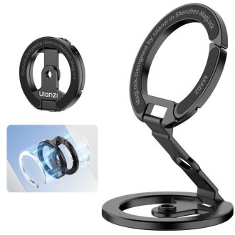   Ulanzi MA02 összehajtható mini állvány, Magsafe kompatibilis telefonokhoz, karabiner, fekete