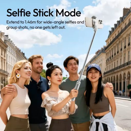 Ulanzi MT-86 automatikusan nyíló selfie állvány, monopod, telefontartó, 153cm, bluetooth, fekete