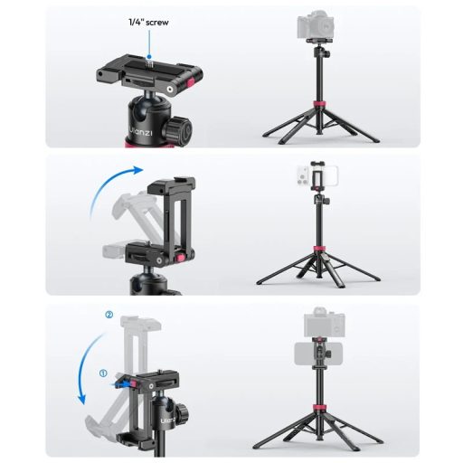 Ulanzi MT-44-2 automatikusan selfie állvány, monopod, telefontartó adapter, bluetooth, fekete
