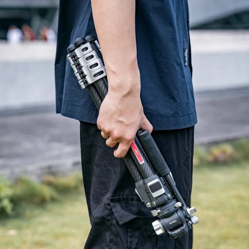 Ulanzi T033GBB1 TT09 karbon videóállvány, 142cm max magasság, 20kg teherbírás, arca swiss cseretalp