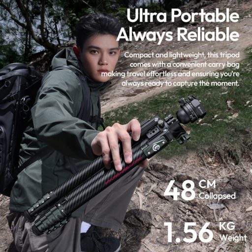 Ulanzi JJ06 Overhead GlideGo, karbon videó állvány, 44-187cm, 18kg teherbírás, Uka gyorscseretalp