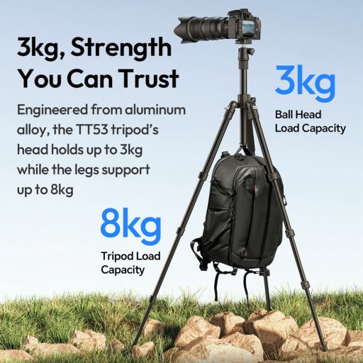 Ulanzi TT53 Traveler állvány + monopod, 103-180cm, 3kg teherbírás, Uka gyorscseretalp
