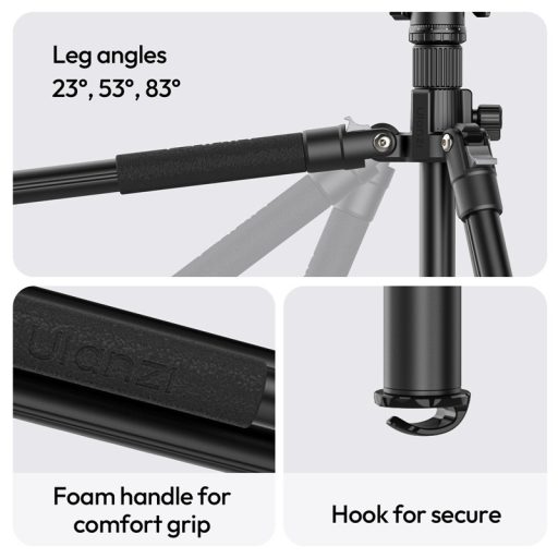 Ulanzi TT53 Traveler állvány + monopod, 103-180cm, 3kg teherbírás, Uka gyorscseretalp