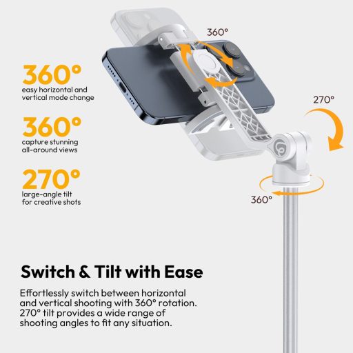 Ulanzi TT88 Overhead asztali mini állvány, Magsafe, bluetooth adapter, fehér