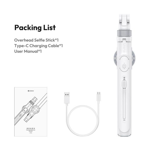 Ulanzi TT88 Overhead asztali mini állvány, Magsafe, bluetooth adapter, fehér