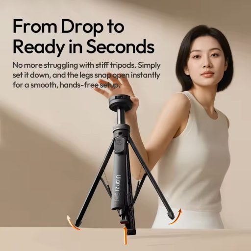 Ulanzi MT-85 automatikusan nyíló selfie állvány, monopod, Magsafe, 146cm, bluetooth, fekete