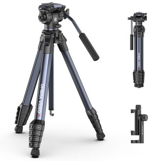   Ulanzi OMBRA II XINAG videó állvány, 157cm, fluid videófej, 3kg teherbírás, telefontartó adapter