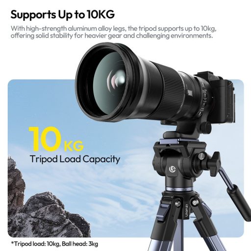 Ulanzi OMBRA II XINAG videó állvány, 157cm, fluid videófej, 3kg teherbírás, telefontartó adapter
