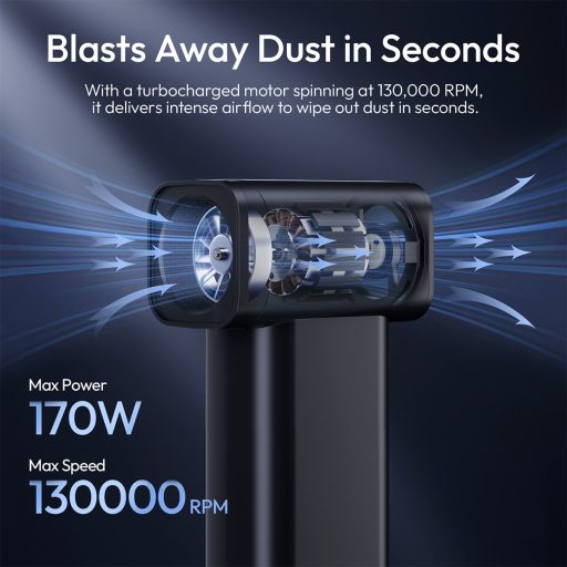 Ulanzi AD02 Storm beépített akkumulátoros porfújó, 130000RPM, fekete